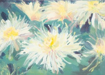 Expressionist Original Oil Painting 'Chrysanthemum'