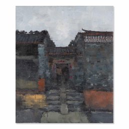 Expressionist Original Oil Painting 'Gate Landscape'