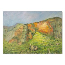 Impressionist Original Oil Painting 'Mountain Landscape'