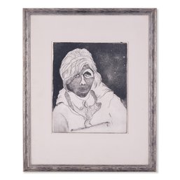 Early 20th Century Lithograph 'Portrait Of Woman'