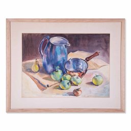 Vintage Impressionist Original Watercolor On Paper 'Still Life'