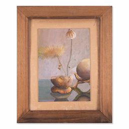 Early 20th Century Original Oil Painting 'Elegant Flower'