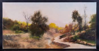 Fine Art Original Oil Painting By Artist Jianping Chen 'Trees 14'