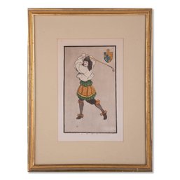 Glamor Paris 1955 FT Richards Hand Colored 'Golfer'