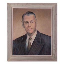 1963 Dated Oil Painting 'Portrait Of Businessman'