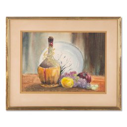 Vintage Impressionist Original Watercolor 'Still Life'