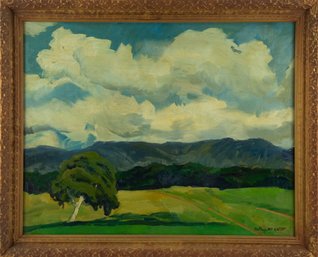 Signed Arthur Hill Gilbert Landscape Oil On Canvas