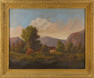 Landscape Oil On Canvas  'Rural Scenery'