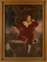 Portrait Oil On Canvas Qwiig Gade After Thomas Lawrence 'The Red Boy''