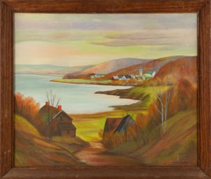 Landscape Oil On Canvas R Pfaltzgraff 53'Autumn Day View'