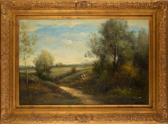 Signed J. Francis Murphy Landscape Oil On Canvas