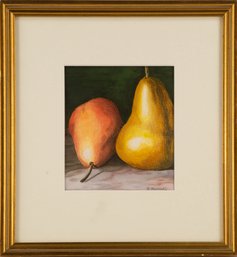 Still Life Pastel  'Red And Yellow Pear'