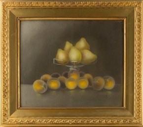 Still Life Pastel J.H.Clark'Pears And Peaches'