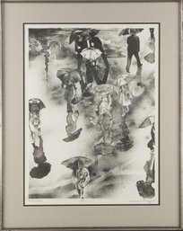 Group Portrait Limited Edition Lithograph 1/25 Caroline M. Thorington (American, 1943- )'Rain Series #2'