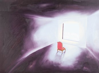 Surrealist Original Oil On Canvas 'Red Chair'