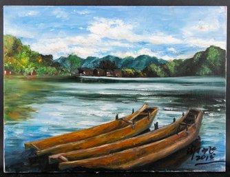 Original Impressionist Oil Painting By Artist Shaofei Xie 'Summer Wind 1'