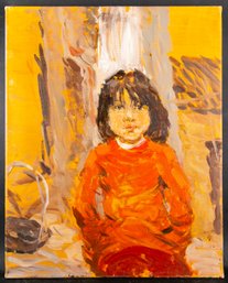 Figurative Original Oil Painting By Artist Yinlong Wang 'A Little Girl'