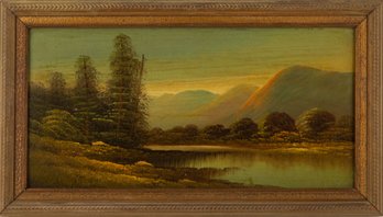 Signed David Johnson 1878 Landscape Oil On Board