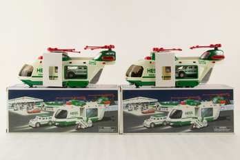 2 Hess Helicopters With Motorcycle And Cruiser Models