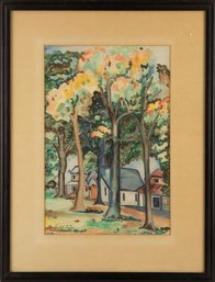 Signed Fairfield Porter Landscape Watercolor