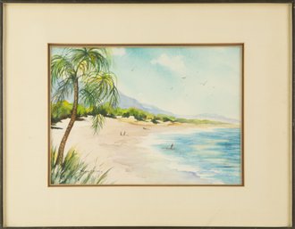 Landscape Watercolor Margaret Z. Wood'Summer Beach'