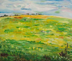 Post Impressionist Original Oil Painting 'Grasslands'