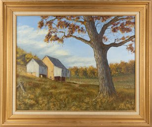 Landscape Oil On Canvas R.P.Schorie'Countryside Autumn'