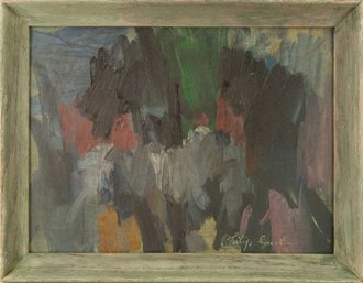 Signed Philip Guston Abstract Oil On Board