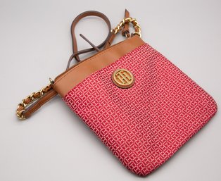 Tommy Hilfiger Red Logo Pattern Crossbody Bag