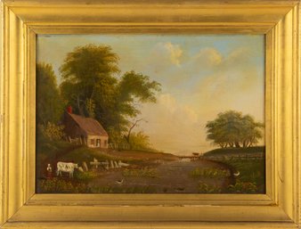 Signed S.S. Gerry Hudson Valley Landscape Oil On Canvas