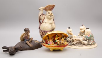 Four Asian Character Sculpture