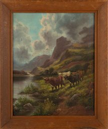 Scottish School Antique Landscape Oil On Canvas