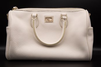 Dooney & Bourke White Leather Handle And Crossbody Bag