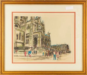 Landscape Lithograph John Bruce'Sacre Coeur Facade'