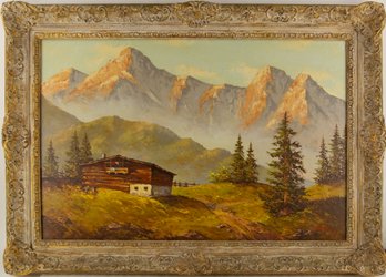 Landscape Oil On Canvas H.Dolanski'Peaceful Village Life'