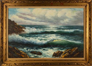 Waterscape Oil On Canvas Vasquz'Waves And Reefs'