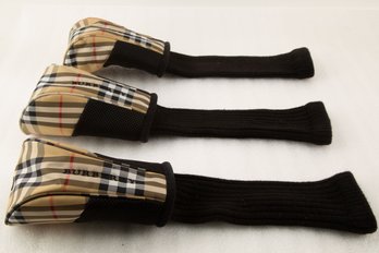 Vintage Burberry Unisex Signature Nova Check Golf Club Head Covers 3 Pc Set