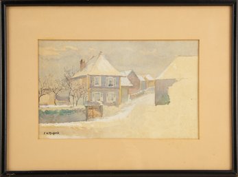 Landscape Mixed Media Signed E. W. Redfield