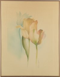 Floral Print Signed Oscar Tejeda'Tulips'