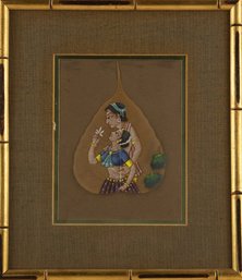 Portrait Peepal Leaf Painting 'India Art I'