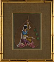 Portrait Peepal Leaf Painting 'India Art II'