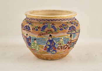 Japanese Porcelain Vase With Group Portrait Painting