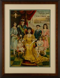 Group Portrait Lithograph 'Italian Royal Family'