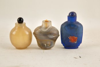 Set Of 3 Glass Snuff Bottle