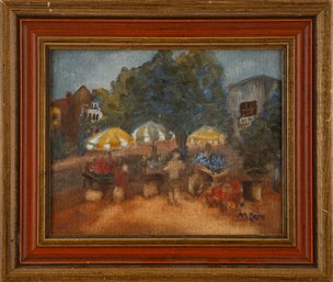 Impressionist Oil On Canvas M. Cam'Little Flower Fair'