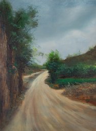 Jianping Chen Impressionist Original Oil On Canvas 'Sketch-Small Path'