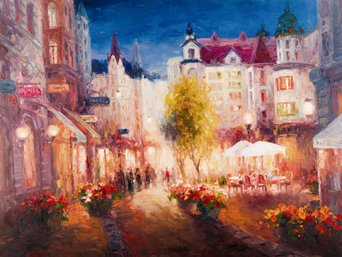 Lin Hongdan Impressionist Original Oil On Canvas 'Night 2'