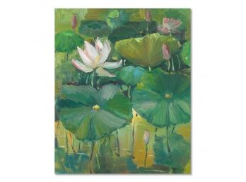 Floral Original Oil Painting 'Lotus'