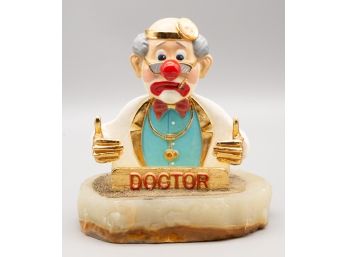 Vintage Ron Lee Clown Doctor Business Card Holder Figurine