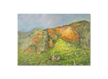 Impressionist Original Oil Painting 'Mountain Landscape'